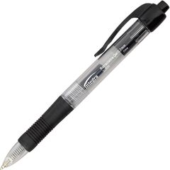 Retractable 0.7mm Gel Pens, Medium Pen Point, 0.7 mm Pen Point Size, Retractable, Black Gel-based Ink, Clear Barrel, Metal Tip, 1 Dozen