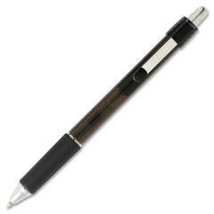 Retractable Roller Gel Pen with Metal Clip, 0.7 mm Pen Point Size, Retractable, Black Gel-based Ink, Black Barrel, 1 Dozen