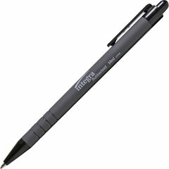 Rubber Barrel Retractable Ballpoint Pens, Medium Pen Point, 1 mm Pen Point Size, Retractable, Black, Rubber Barrel, 1 Dozen