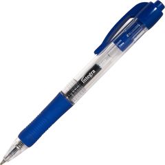 Retractable 0.5mm Gel Pens, Fine Pen Point, 0.5 mm Pen Point Size, Retractable, Blue Gel-based Ink, Blue Barrel, Metal Tip, 1 Dozen