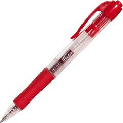 Retractable 0.5mm Gel Pens, Fine Pen Point, 0.5 mm Pen Point Size, Retractable, Red, Red Barrel, Metal Tip, 1 Dozen