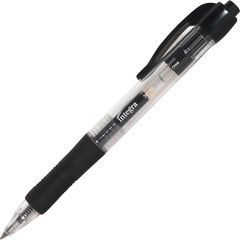 Retractable 0.5mm Gel Pens, Fine Pen Point, 0.5 mm Pen Point Size, Retractable, Black Gel-based Ink, Black Barrel, Metal Tip, 1 Dozen