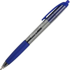 Rubber Grip Retractable Pens, Medium Pen Point, 1 mm Pen Point Size, Retractable, Blue, Blue Barrel, 1 Dozen