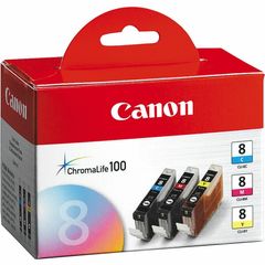 CLI-8 Original Ink Cartridge, Inkjet, Cyan, Magenta, Yellow, 3 / Pack