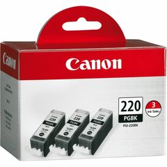 PGI-220BK Original Ink Cartridge, Inkjet, Black, 3 / Pack