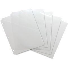 Poly Binder Pockets, 40 x Sheet Capacity, For Letter 8 1/2" x 11" Sheet, 3 x Holes, Rectangular, Clear, Polypropylene, 5 / Pack