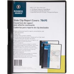 Letter Report Cover, 8 1/2" x 11", 30 Sheet Capacity, Vinyl, Black, 1 Each