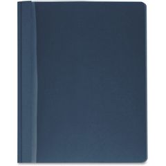 Letter Report Cover, 8 1/2" x 11", 100 Sheet Capacity, 3 x Prong Fastener(s), Clear, Dark Blue, 25 / Box