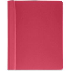 Letter Report Cover, 8 1/2" x 11", 100 Sheet Capacity, 3 x Prong Fastener(s), Red, 25 / Box