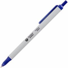 Retractable Ballpoint Pens, Medium Pen Point, Retractable, Blue, Gray Barrel, 1 Dozen
