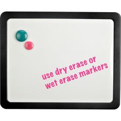 Magnetic Dry-erase Board, 15.9" (1.3 ft) Width x 12.9" (1.1 ft) Height, Black Frame, Magnetic, 1 Each