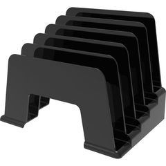 Sustainable Office Small Incline Sorter, 5 Compartment(s), 6" Height x 8" Width x 5.5" DepthDesktop, Sturdy, 30% Recycled, Black, Plastic, 1 Each