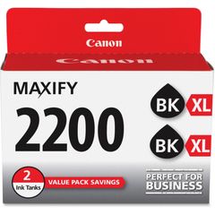 PGI-2200XL Original Ink Cartridge, Inkjet, High Yield, 2500 Pages (Per Cartridge), Black, 2 / Pack