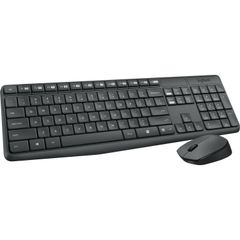 MK235 Keyboard & Mouse (Keyboard English Layout only), USB Wireless RF, English, Black, USB Wireless RF, Optical, Scroll Wheel, QWERTY, Black, AAA, AA