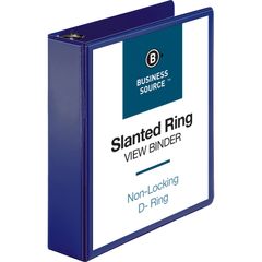 D-Ring View Binder, 2" Binder Capacity, Slant D-Ring Fastener(s), Internal Pocket(s), Navy, Clear Overlay, Labeling Area, Lay Flat, Pocket, 1 Each