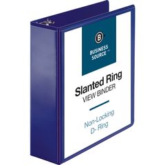 D-Ring View Binder, 3" Binder Capacity, Slant D-Ring Fastener(s), Internal Pocket(s), Navy, Clear Overlay, Labeling Area, Lay Flat, Pocket, 1 Each