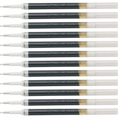 Retractable Liquid Pen Refills, 0.70 mm, Medium Point, Black Ink, Smudge Proof, Smear Proof, Quick-drying Ink, Glob-free, Smooth Writing, 12 / Box