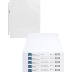 Poly Sheet Protectors, 11" Height x 9" Width, For Letter 8 1/2" x 11" Sheet, 3 x Holes, Ring Binder, Top Loading, Rectangular, Clear, Polypropylene, 500 / Carton
