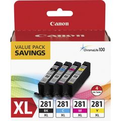 CLI-281XL Original Inkjet Ink Cartridge - Value Pack - Multicolor - 4 / Pack, Inkjet, 4 / Pack