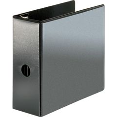 Locking D-Ring View Binder, 5" Binder Capacity, Letter, 8 1/2" x 11" Sheet Size, 925 Sheet Capacity, D-Ring Fastener(s), Polypropylene, Chipboard, Black, Recycled