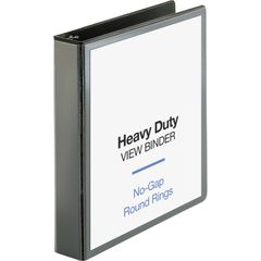 Premium Round Ring View Binder, 1 1/2" Binder Capacity, Letter, 8 1/2" x 11" Sheet Size, 350 Sheet Capacity, Round Ring Fastener(s), 2 Internal Pocket(s), Polypropylene, Chipboard, Black