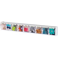 Tilt Bin Interlocking Multi-Bin Storage Organizer, 9 Compartment(s), 4.5" Height x 23.6" Width x 3.6" DepthCounter, Black, 1 Each