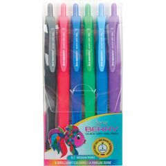 Serve Berry Quick Dry Retract Gel Ink Pen, Medium Pen Point, 0.7 mm Pen Point Size, Retractable, Black, Blue, Red, Dark Blue, Purple, Green Gel-based Ink