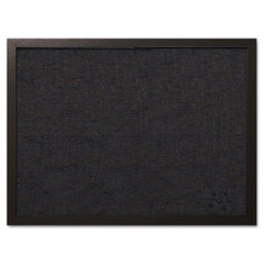 Designer Fabric Bulletin Board, 24 x 18, Black Surface, Black MDF Wood Frame