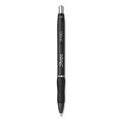 S-Gel High-Performance Gel Pen, Retractable, Medium 0.7 mm, Black Ink, Black Barrel, Dozen