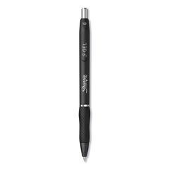S-Gel High-Performance Gel Pen, Retractable, Bold 1 mm, Black Ink, Black Barrel, 4/Pack