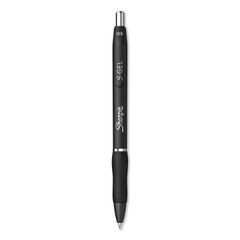S-Gel High-Performance Gel Pen, Retractable, Fine 0.5 mm, Black Ink, Black Barrel, Dozen