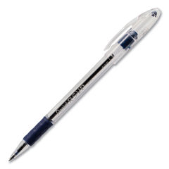 R.S.V.P. Ballpoint Pen, Stick, Fine 0.7 mm, Blue Ink, Clear/Blue Barrel, Dozen