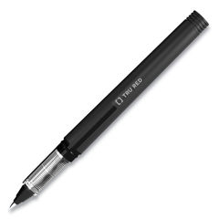 Roller Ball Pen, Stick, Fine 0.5 mm, Black Ink, Black/Clear Barrel, Dozen