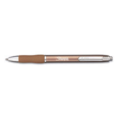 S-Gel Premium Metal Barrel Gel Pen, Retractable, Medium 0.7 mm, Black Ink, Champagne Barrel, Dozen