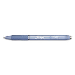 S-Gel Fashion Barrel Gel Pen, Retractable, Medium 0.7 mm, Black Ink, Frost Blue Barrel, Dozen
