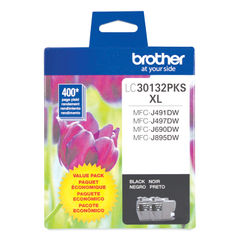 LC30132PKS High-Yield Ink, 400 Page-Yield, Black, 2/Pack