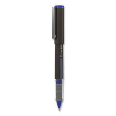 Roller Ball Pen, Stick, Fine 0.5 mm, Blue Ink, Black/Blue/Clear Barrel, 3/Pack