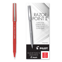 Razor Point Fine Line Porous Point Pen, Stick, Extra-Fine 0.3 mm, Black Ink, Black Barrel, Dozen