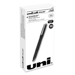 Roller Ball Pen, Stick, Extra-Fine 0.5 mm, Black Ink, Black Matte Barrel, Dozen