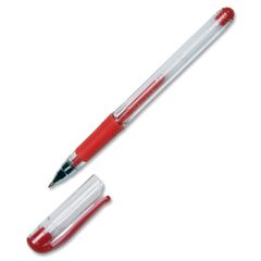 SKILCRAFT Alphagel Gel Pen - Red Ink - Clear Barrel - 12 / Dozen