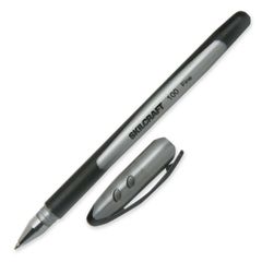 SKILCRAFT 100 Ballpoint Stick Pen - Fine Point Type - 0. 7 mm Point Size - Black - Metallic Black Ba